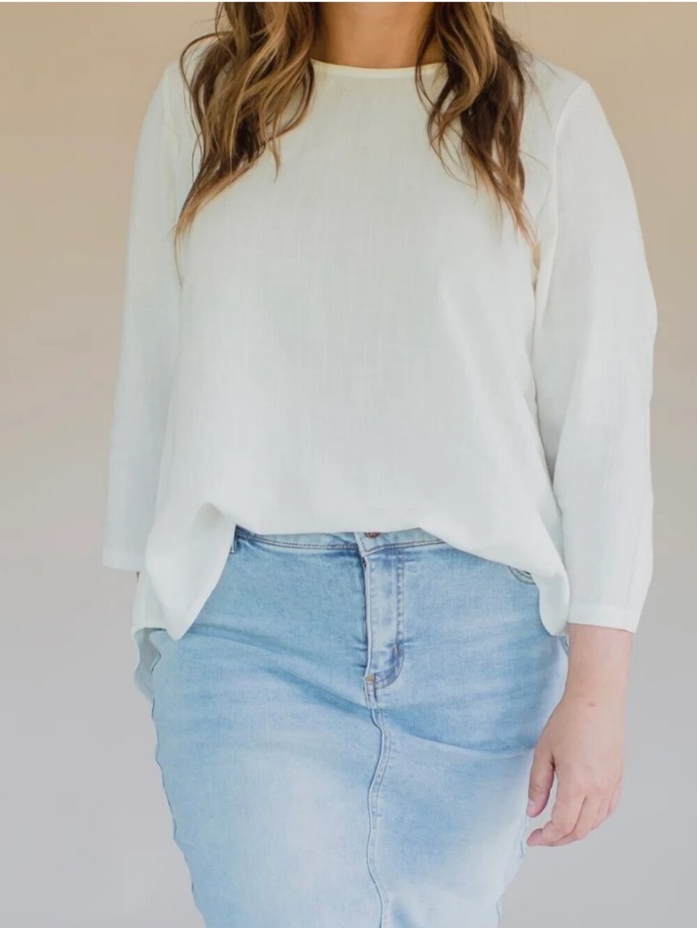 Linen Blend Shirt Ivory